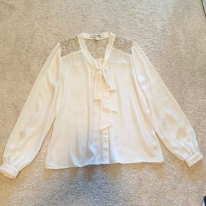 Forever 21 cream blouse with crochet detail in back